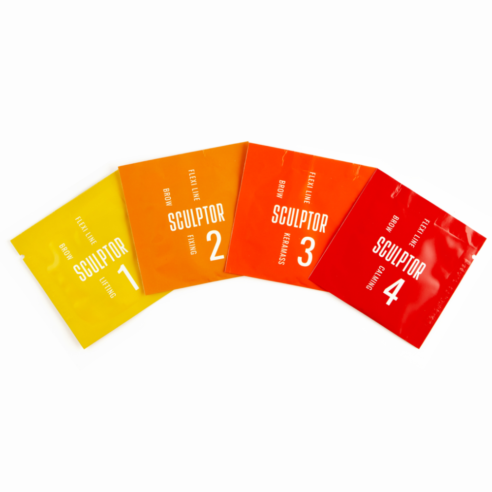 Комплекс для брів FLEXI LINE в саше 1.5ml, SCULPTOR: №1+№2 + догляд (№3+№4) у подарунок