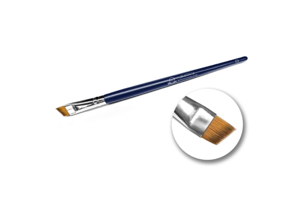 Пензлик для брів 05 скошений широкий Platinum