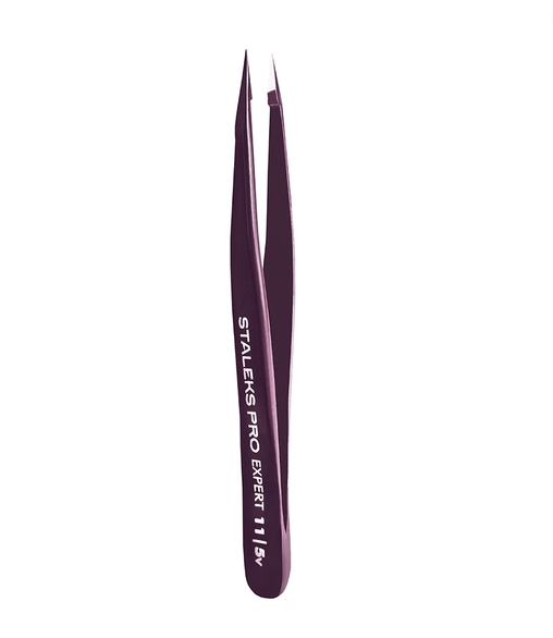 ПІНЦЕТ ДЛЯ БРІВ STALEKS PRO EXPERT 11 TYPE 5 VIOLET TE-11/5