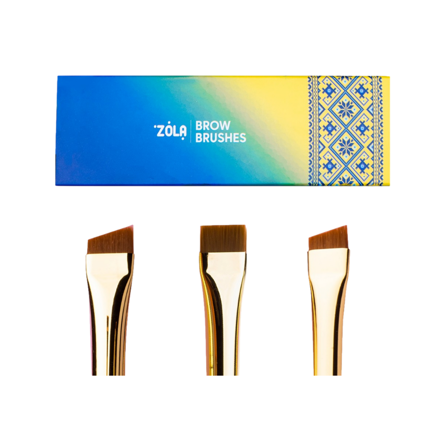 ZOLA НАБІР ПЕНЗЛЕЙ ДЛЯ ФАРБУВАННЯ БРІВ BROW BRUSHES UKRAINIAN EDITION ПРОФЕСІЙНИЙ