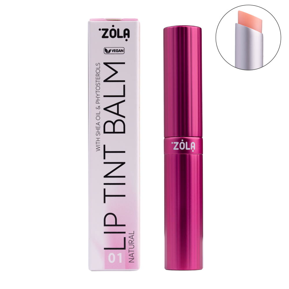 ZOLA Відтінковий бальзам для губ Lip Tint Balm (01 Natural)