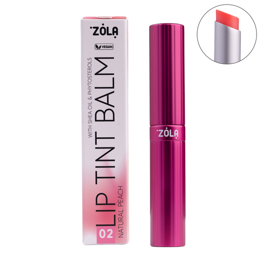 ZOLA Відтінковий бальзам для губ Lip Tint Balm (02 Peach Natural)