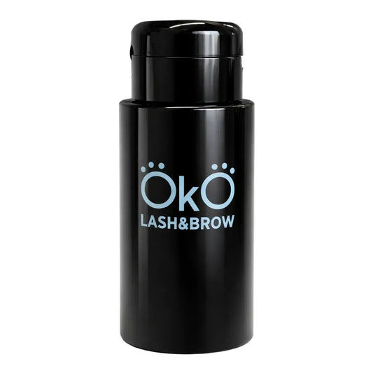 Баночка з помпою чорна OKO Lash&Brow 200 мл