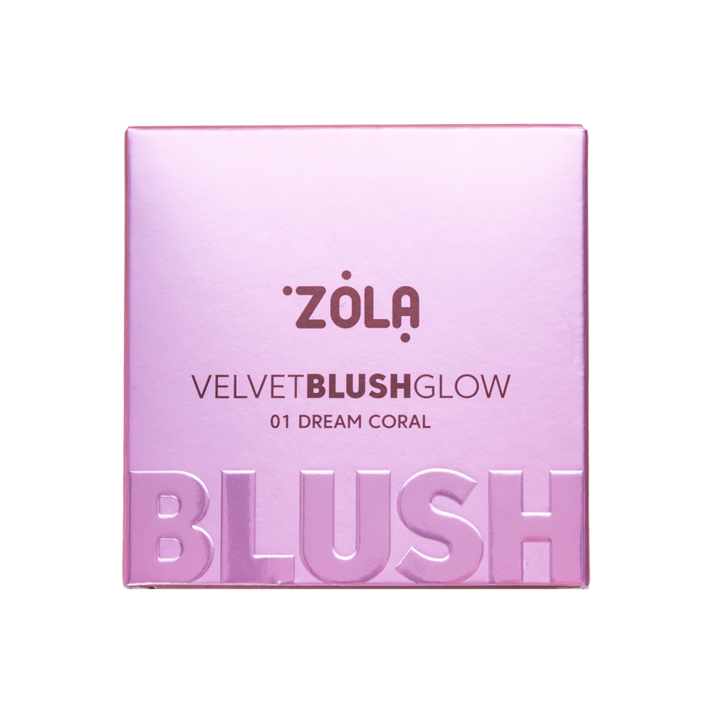 ZOLA Рум’яна Velvet Blush Glow 01 Кораловий Сон Dream Coral