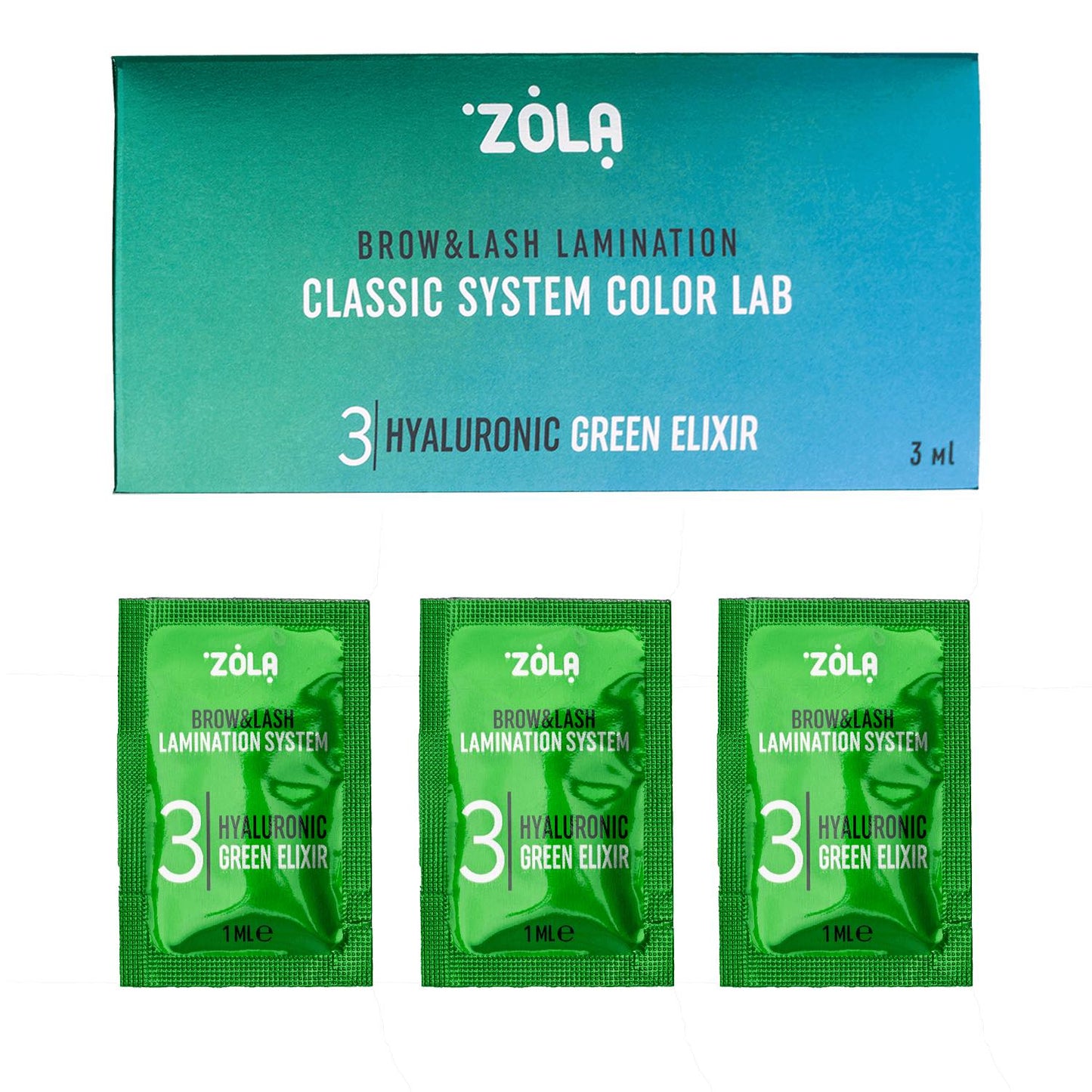 ZOLA Color Lab Набір у саше 03 Hyaluronic Green Elixir (3 х 1 мл)