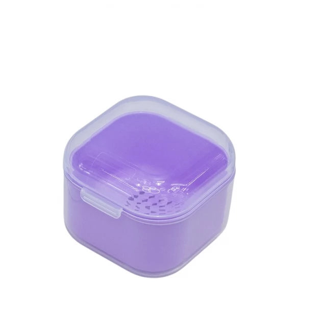 Контейнер для стерилізації та замочування інструментів квадратний - фіолетовий прозорий