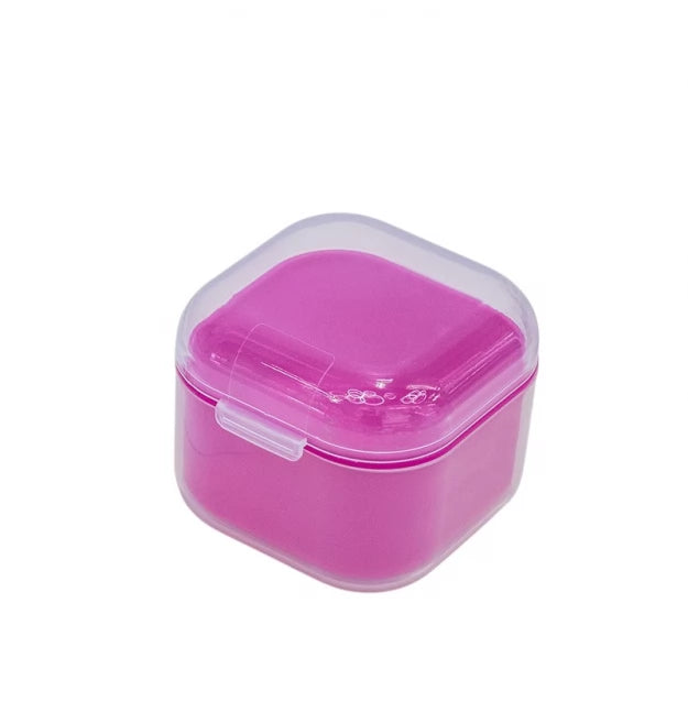 Контейнер для стерилізації та замочування інструментів квадратний - малиновий прозорий