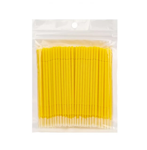 Мікробраші подовжені в пакеті long head - жовті, 100 шт
