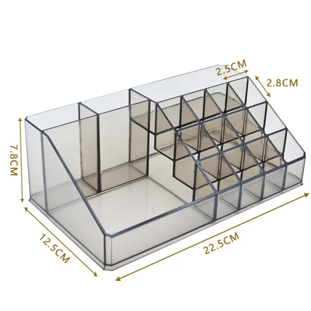 Органайзер для косметики, багато осередків та відділення - чорний, середній